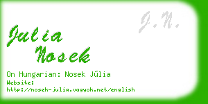 julia nosek business card